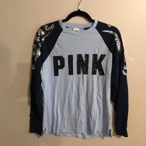 Pink Victoria sequin long sleeve shirt xsmall